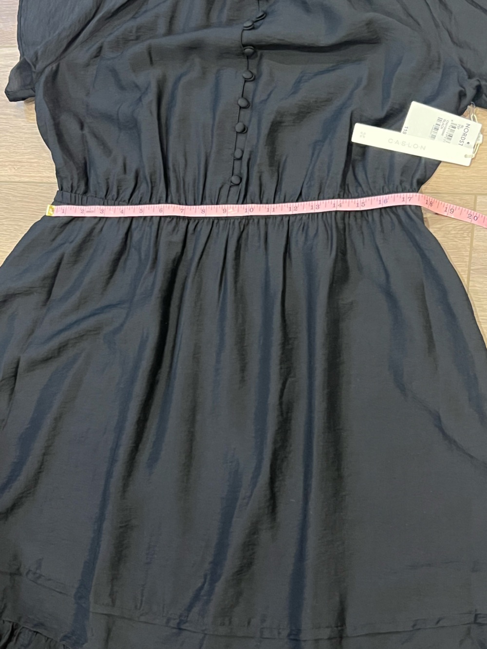 New Caslon Nordstrom Black Wide Sleeve Button Front Long Midi Dress XL - Picture 11 of 14